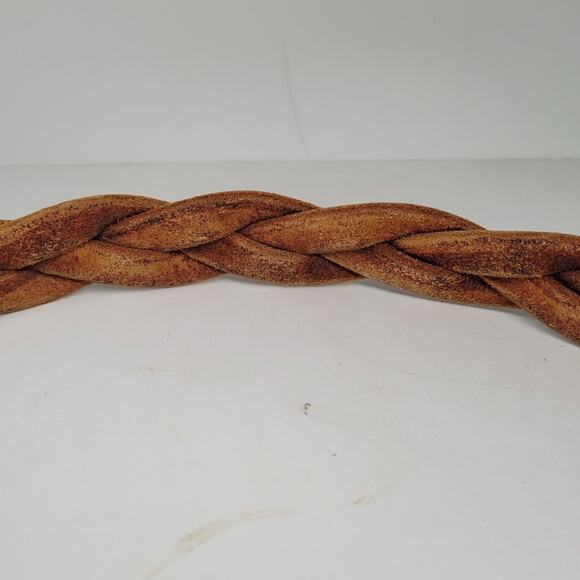 Bergamot Brass Works Vintage‎ 70s Steampunk Buckle Braided Leather Belt 44inches - Picture 7 of 8